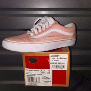 Light pink vans 7 kids 8.5 women